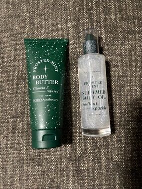 Frosted Mint Body Butter & Shimmer Body Oil - Green
